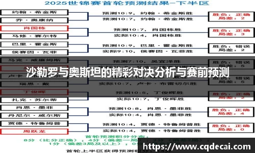 沙勒罗与奥斯坦的精彩对决分析与赛前预测